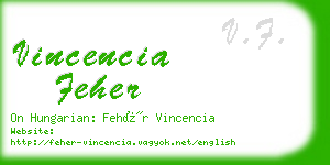 vincencia feher business card